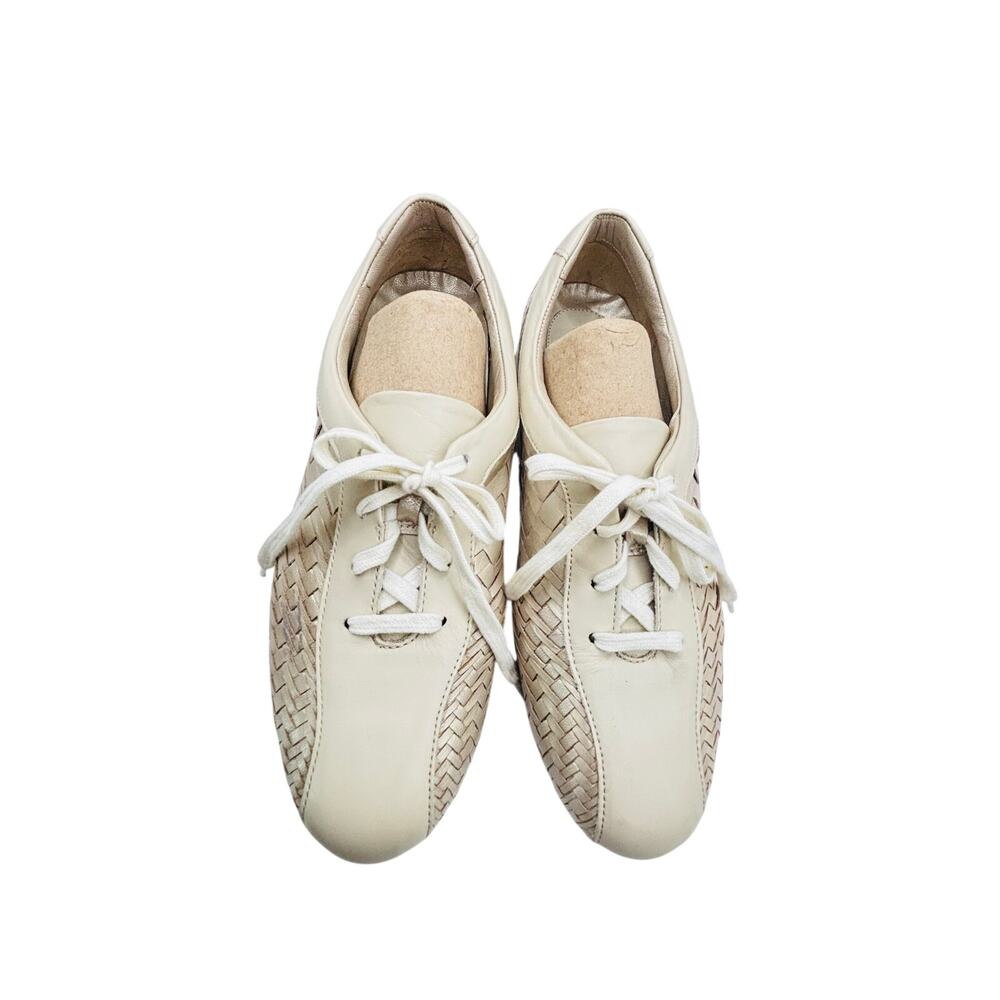 Cole Haan Nike Air Bria Vintage loafers beige woven leather shoes sneakers Sz9